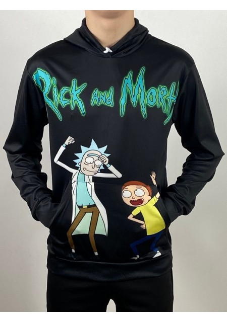 3D Худи с принтом Ricк and Morty Черный 