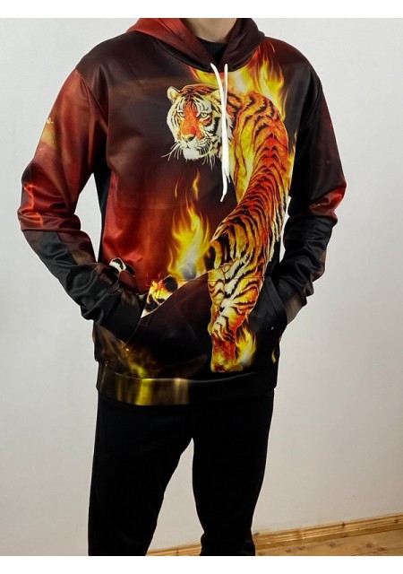3D Худи с принтом Огненного Тигра 